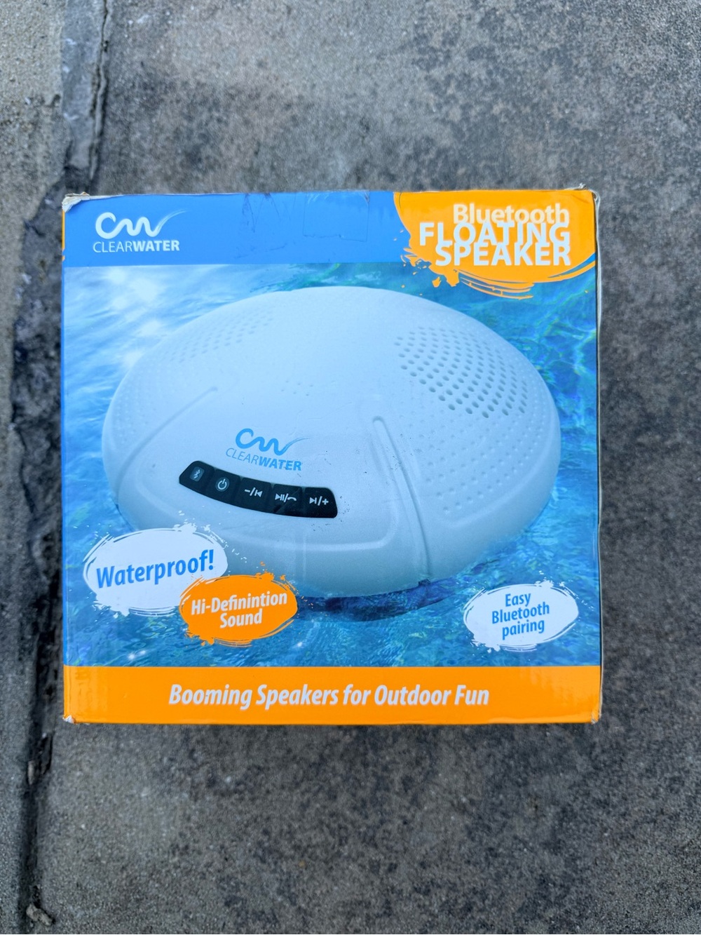 Clearwater Bluetooth Floating Speaker — White Waterproof Portable Speaker